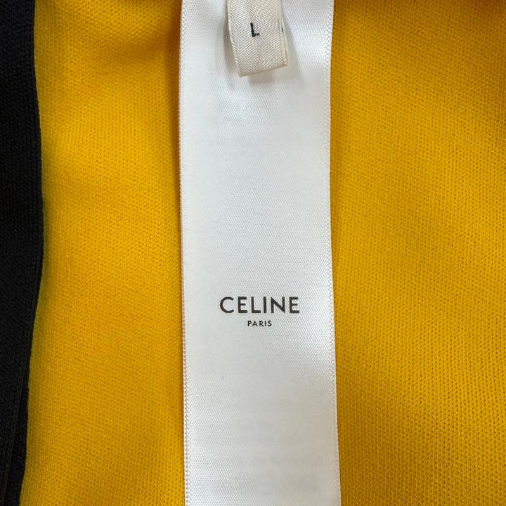 極美品▼CELINE セリーヌ 2Z223121O Jersey Double Face Jogging Pants ロゴ トラックパンツ イエロー L イタリア製 正規品 メンズ