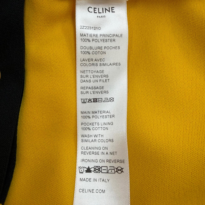 極美品▼CELINE セリーヌ 2Z223121O Jersey Double Face Jogging Pants ロゴ トラックパンツ イエロー L イタリア製 正規品 メンズ