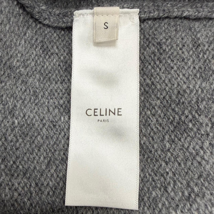 極美品▼CELINE セリーヌ 2AC87048T ウール カシミヤ トリオンフ刺繍 フーデッド プルオーバー パーカー ニットセーター S 正規品 メンズ