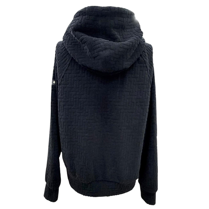 極美品△TATRAS タトラス LCK0471063588 BIANCA ビアンカ ロゴワッペン パイル ジャガード ジップアップ パーカー ブラック 02 正規品