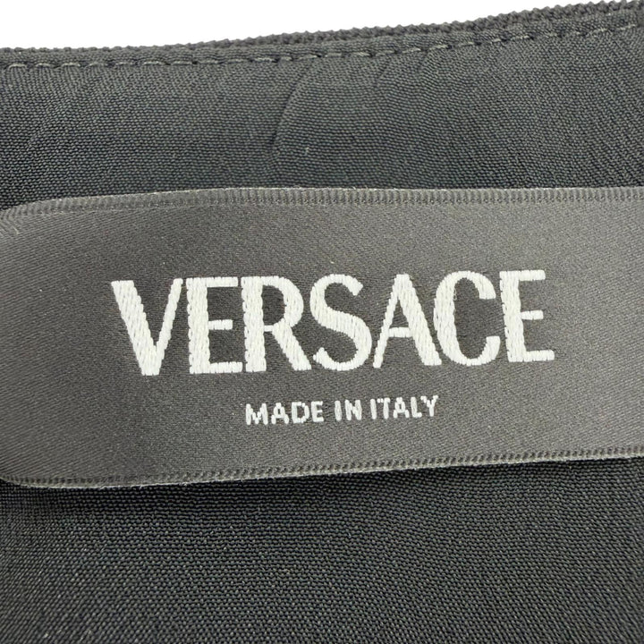 極美品☆VERSACE ヴェルサーチ 2024年製 1017006 ウール100％ メドゥーサボタン ミニ ペンシルスカート ブラック 36 イタリア製 正規品