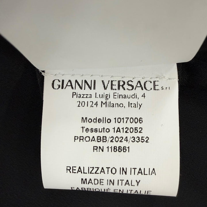 極美品☆VERSACE ヴェルサーチ 2024年製 1017006 ウール100％ メドゥーサボタン ミニ ペンシルスカート ブラック 36 イタリア製 正規品
