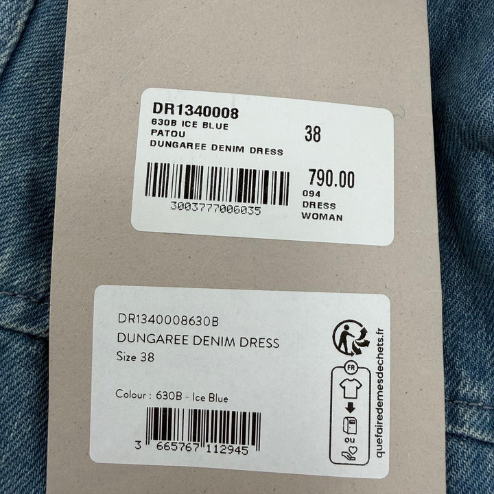 未使用品☆PATOU パトゥ DR1340008630B コットン ノースリーブ デニム ダンガリードレス ワンピース インディゴブルー 38 レディース