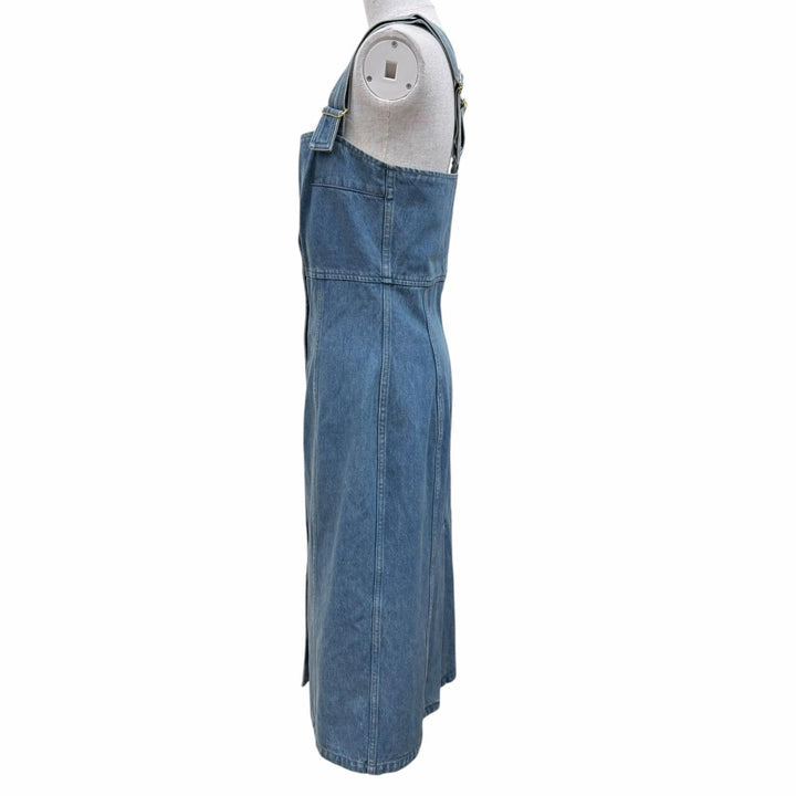 未使用品☆PATOU パトゥ DR1340008630B コットン ノースリーブ デニム ダンガリードレス ワンピース インディゴブルー 38 レディース
