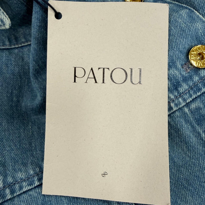 未使用品☆PATOU パトゥ DR1340008630B コットン ノースリーブ デニム ダンガリードレス ワンピース インディゴブルー 38 レディース