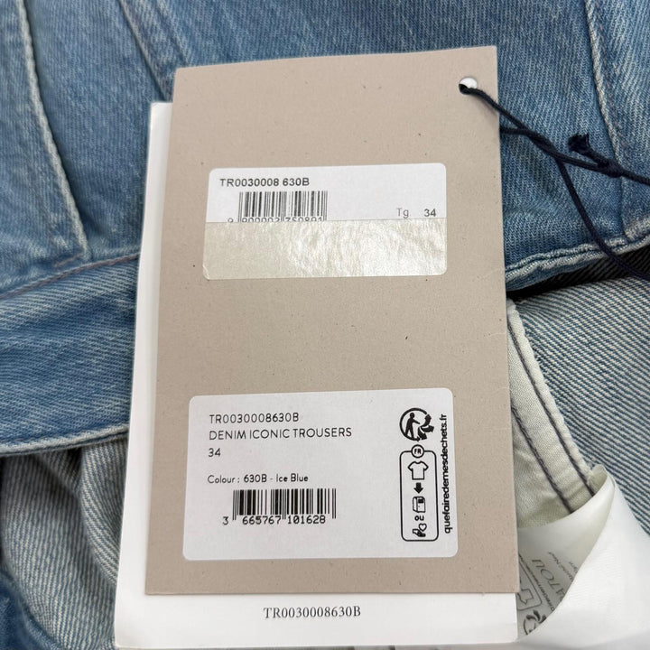 未使用品★PATOU パトゥ TR0030008630B コットンデニム アイコニックパンツ Ice Blue センタープレス デニムパンツ 34 レディース
