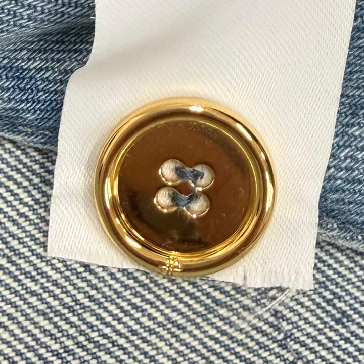 未使用品★PATOU パトゥ TR0030008630B コットンデニム アイコニックパンツ Ice Blue センタープレス デニムパンツ 34 レディース