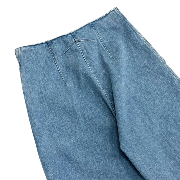 未使用品★PATOU パトゥ TR0030008630B コットンデニム アイコニックパンツ Ice Blue センタープレス デニムパンツ 34 レディース