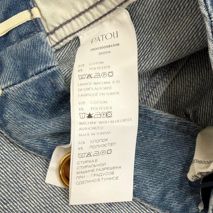 未使用品★PATOU パトゥ TR0030008630B コットンデニム アイコニックパンツ Ice Blue センタープレス デニムパンツ 34 レディース