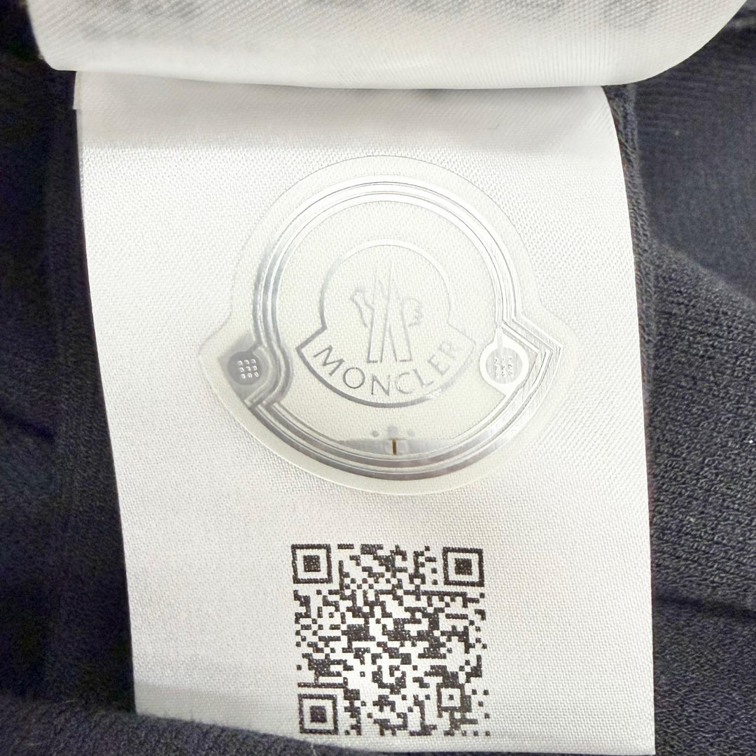 未使用△MONCLER モンクレール 2023年 I20939L00004 ロゴワッペン ミニスタッズ ハーフジップ 長袖 ニット ワンピース ブラック S 正規品