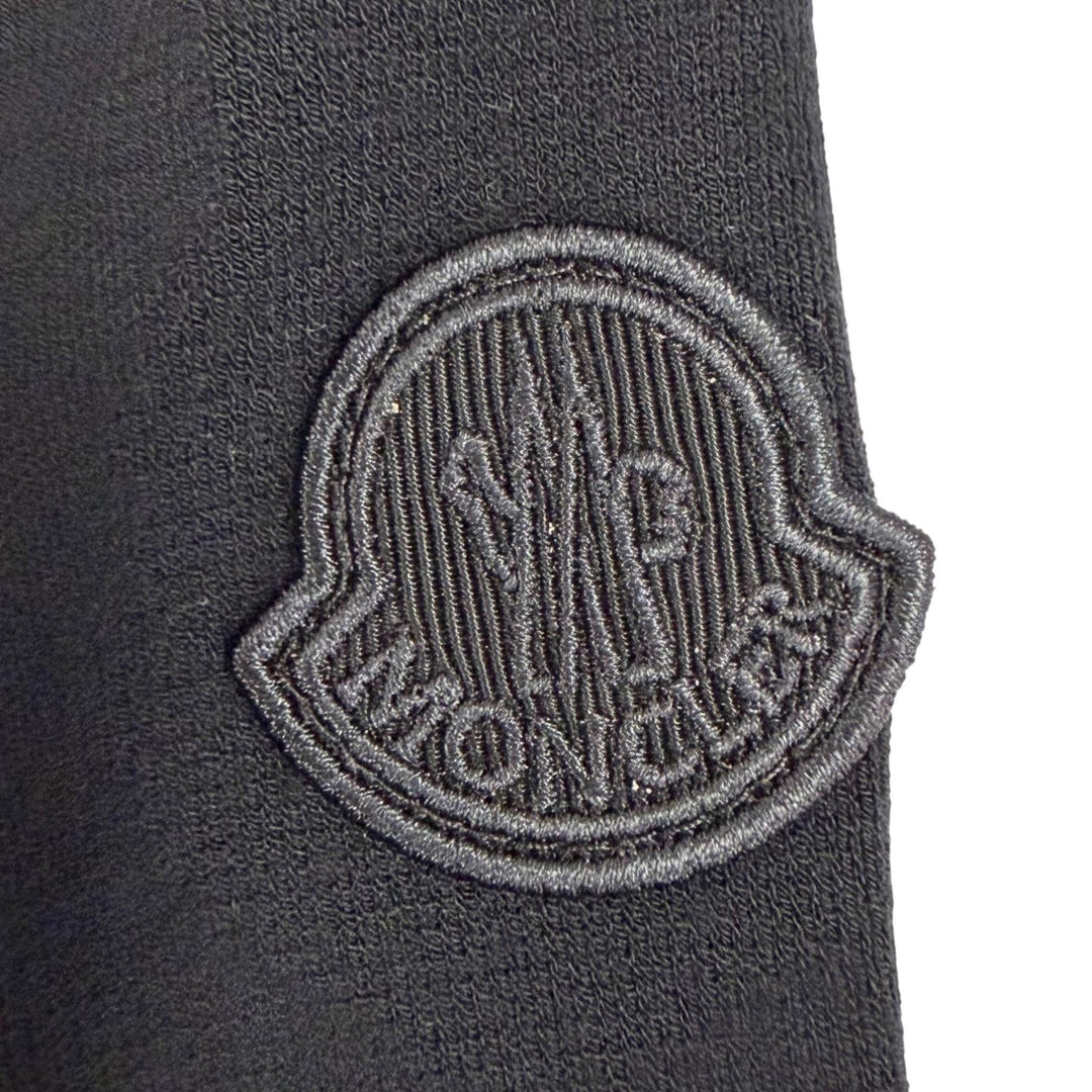 未使用△MONCLER モンクレール 2023年 I20939L00004 ロゴワッペン ミニスタッズ ハーフジップ 長袖 ニット ワンピース ブラック S 正規品