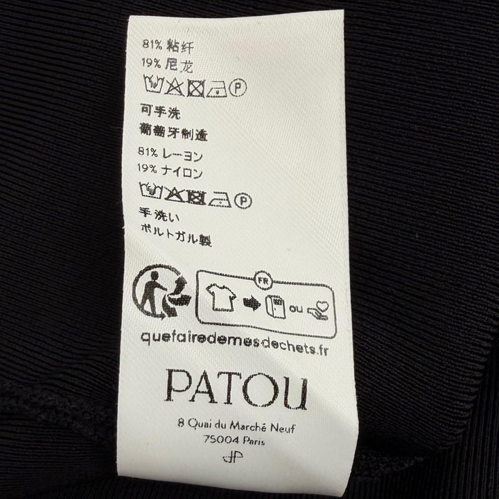 未使用品★PATOU パトゥ KN2458071999B テクニカルクレープ ニット ミディ ペンシルスカート レーヨン ナイロン スカート ブラック XS
