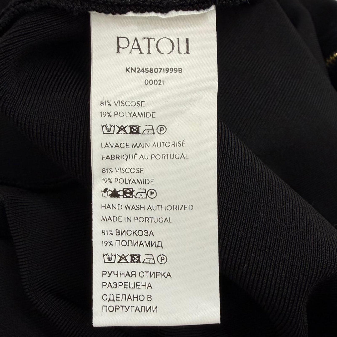 未使用品★PATOU パトゥ KN2458071999B テクニカルクレープ ニット ミディ ペンシルスカート レーヨン ナイロン スカート ブラック XS