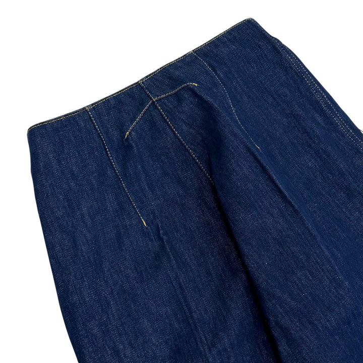 未使用品★PATOU パトゥ TR0030008602D アイコニック デニム パンツ RODEO BLUE センタープレス ストレートパンツ ボトムス 34 レディース