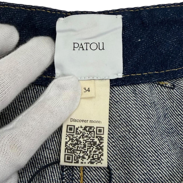 未使用品★PATOU パトゥ TR0030008602D アイコニック デニム パンツ RODEO BLUE センタープレス ストレートパンツ ボトムス 34 レディース