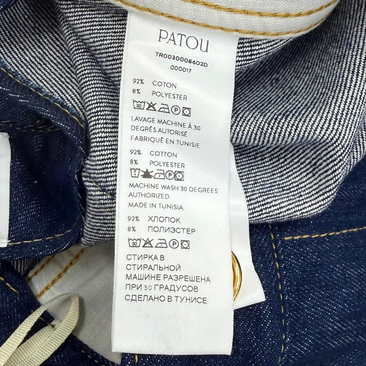 未使用品★PATOU パトゥ TR0030008602D アイコニック デニム パンツ RODEO BLUE センタープレス ストレートパンツ ボトムス 34 レディース