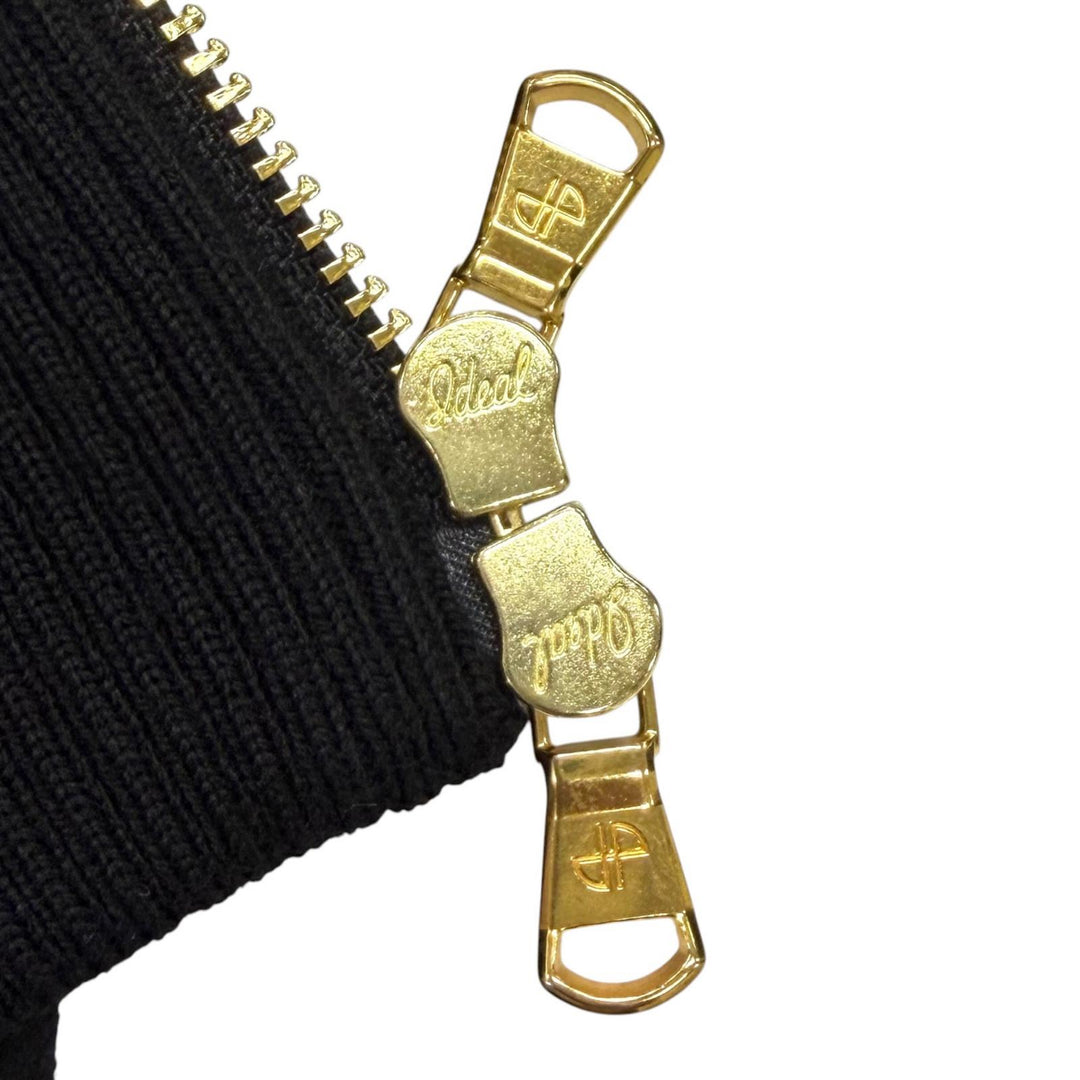 未使用品★PATOU パトゥ 24AW OU0280189999B ウール混 ロゴワッペン付 ZIP UP ライトボンバージャケット ブラック 34 ポーランド製 正規品