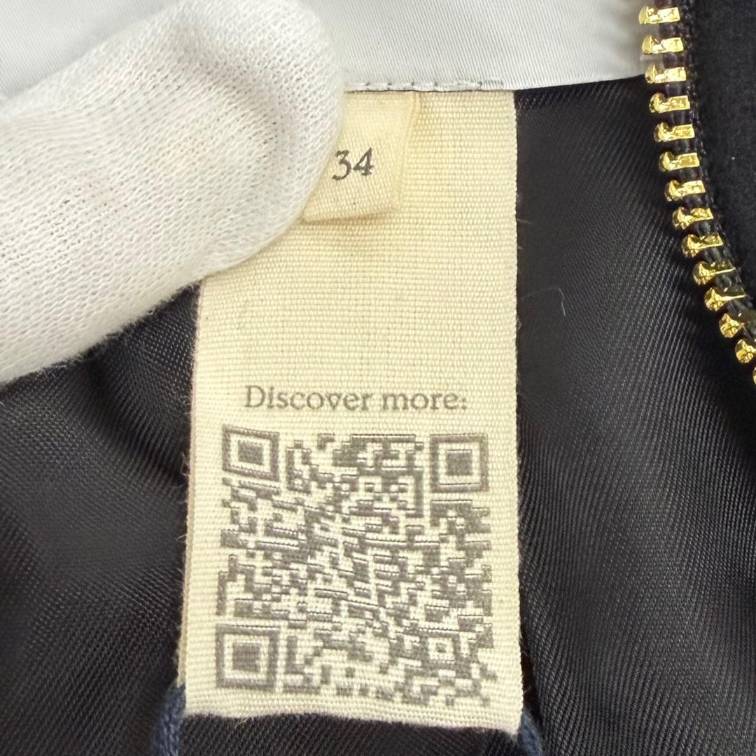 未使用品★PATOU パトゥ 24AW OU0280189999B ウール混 ロゴワッペン付 ZIP UP ライトボンバージャケット ブラック 34 ポーランド製 正規品