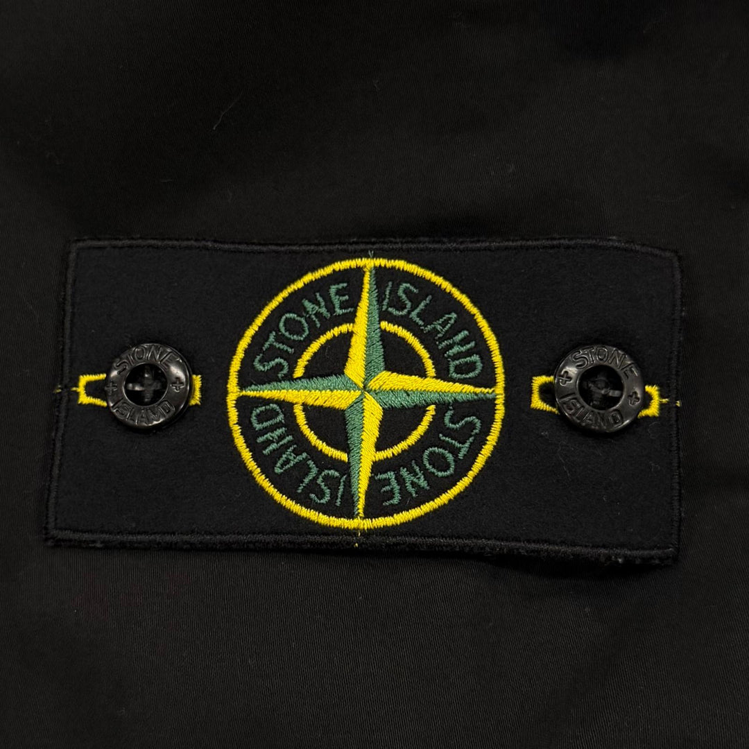 美品▼STONE ISLAND ストーンアイランド K2S153100030 STRETCH ORGANIC COTTON SATIN ロゴワッペン付き カーゴパンツ ブラック 29 正規品