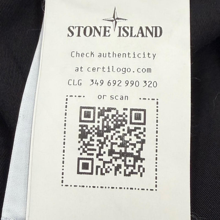 美品▼STONE ISLAND ストーンアイランド K2S153100030 STRETCH ORGANIC COTTON SATIN ロゴワッペン付き カーゴパンツ ブラック 29 正規品