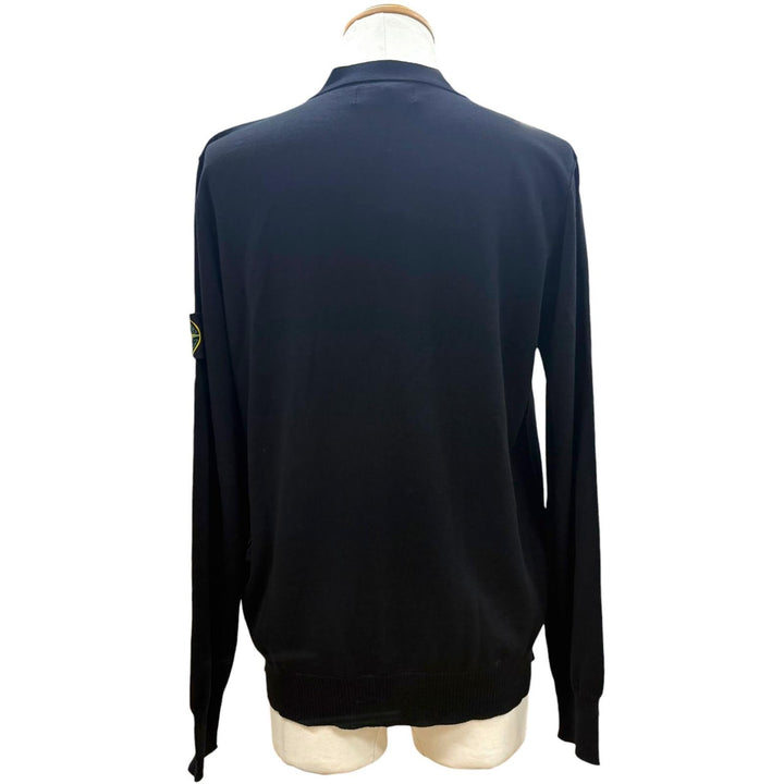 極美品▼STONE ISLAND ストーンアイランド 24AW 8115511C4 ウール100% ワッペン付 ロゴ入りボタン Vネック ニット カーディガン M 正規品
