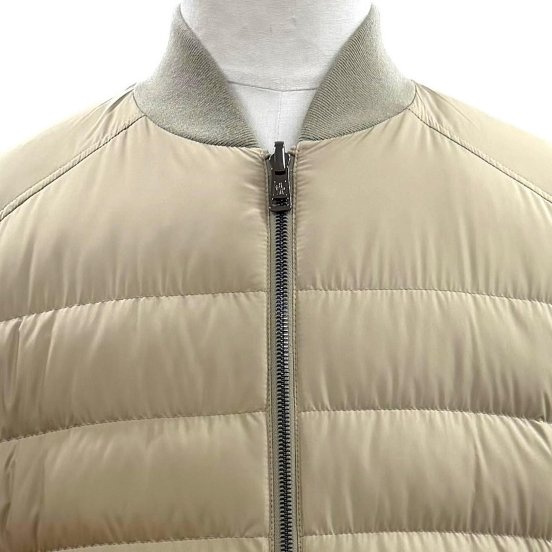 極美品▼MONCLER モンクレール 2024年製 J20911A00036 DIOUNES ロゴワッペン付 WZIPUP リバーシブル ダウンジャケット ベージュ 0 正規品