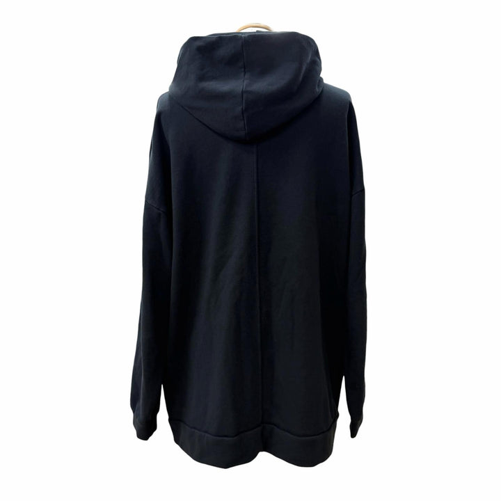 美品▼THE ROW ザロウ 386-K290 ESSONI TOP コットン100% フーデッド プルオーバー パーカー ブラック L USA製 正規品 メンズ