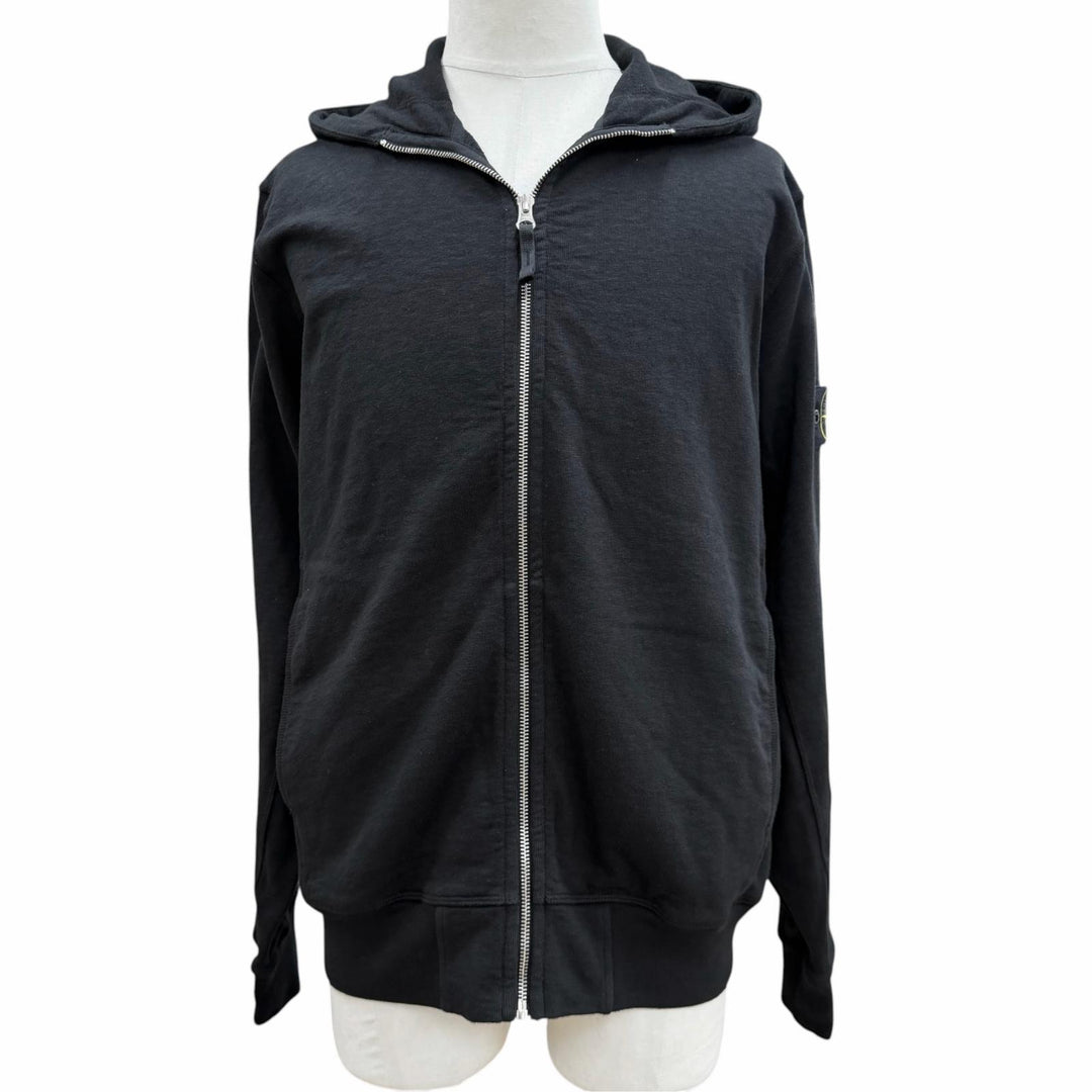 美品▼STONE ISLAND ストーンアイランド K1S156100021 MALFILE FLEECE OLD EFFECT コットン ロゴワッペン フーデッド パーカー M 正規品
