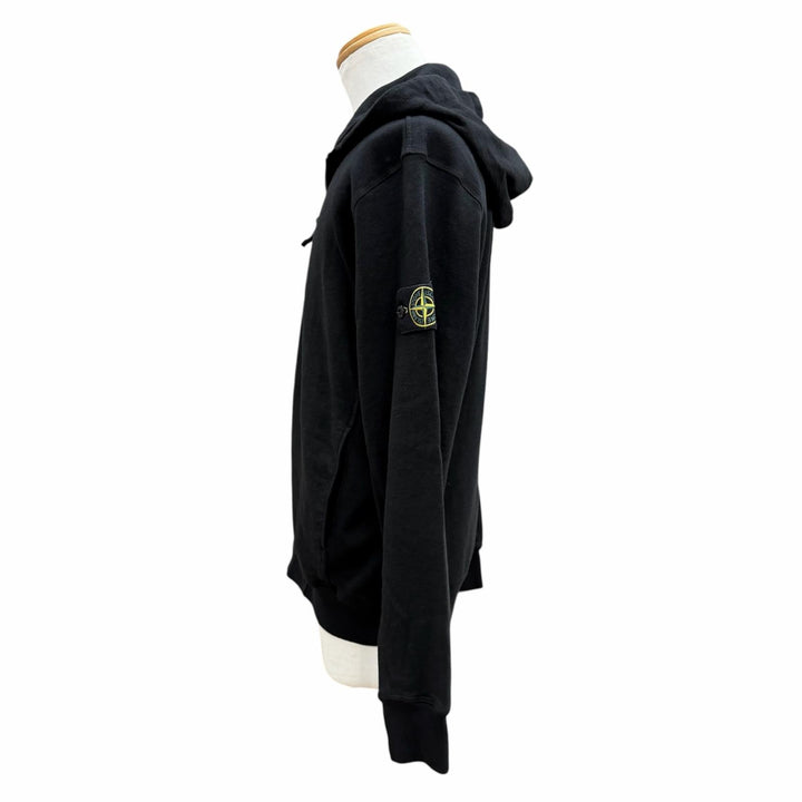 美品▼STONE ISLAND ストーンアイランド K1S156100021 MALFILE FLEECE OLD EFFECT コットン ロゴワッペン フーデッド パーカー M 正規品