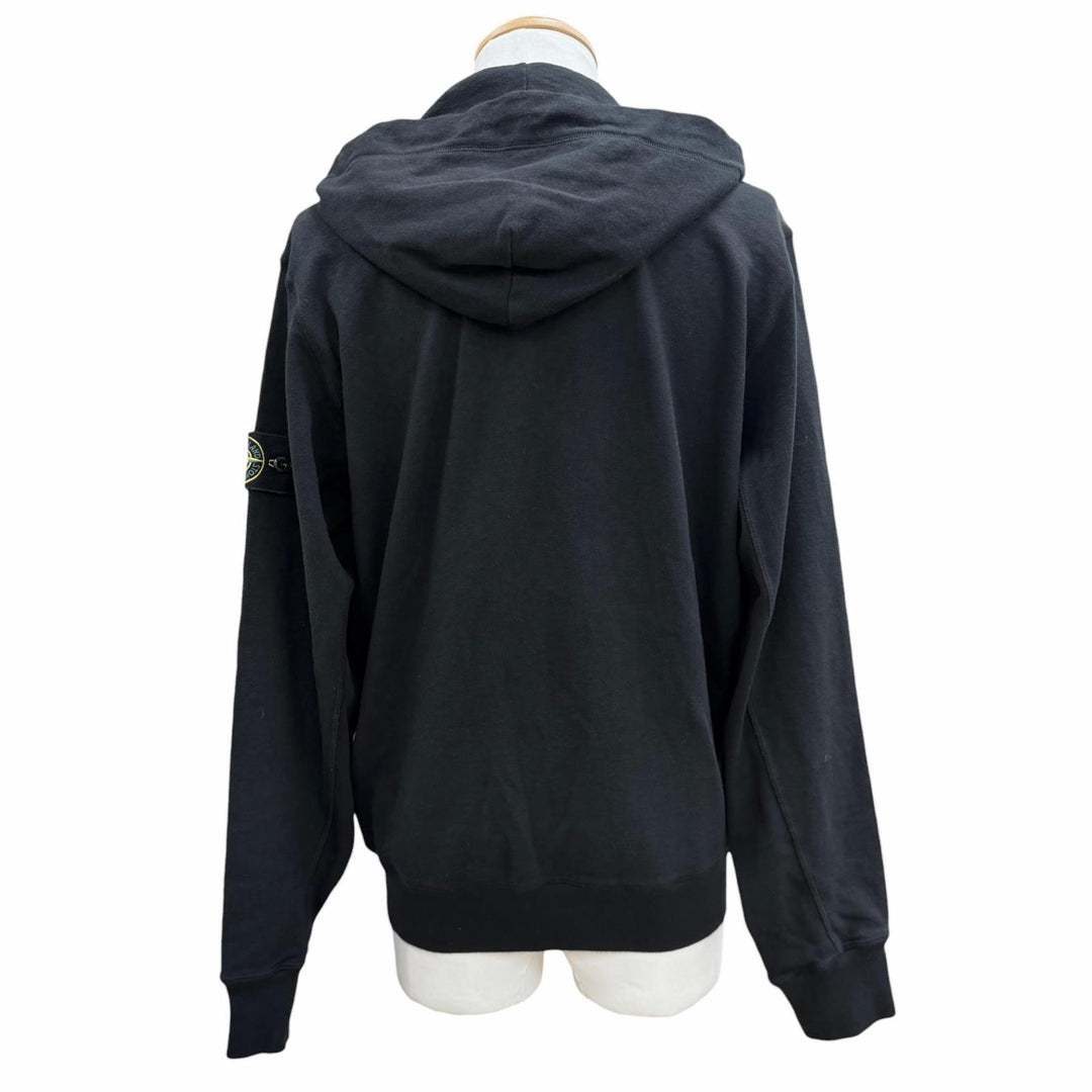 美品▼STONE ISLAND ストーンアイランド K1S156100021 MALFILE FLEECE OLD EFFECT コットン ロゴワッペン フーデッド パーカー M 正規品