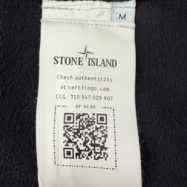 美品▼STONE ISLAND ストーンアイランド K1S156100021 MALFILE FLEECE OLD EFFECT コットン ロゴワッペン フーデッド パーカー M 正規品