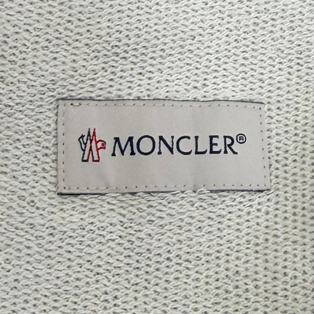 極美品★MONCLER モンクレール 2023年製 J10938H00011 コットン100％ レザーロゴパッチ付き スウェット パンツ グレー XS 正規品