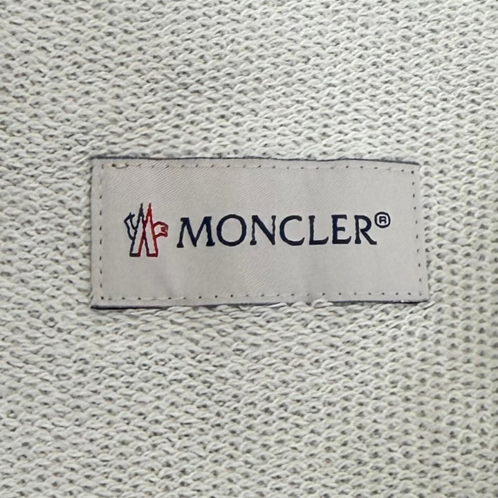 極美品★MONCLER モンクレール 2023年製 J10938H00011 コットン100％ レザーロゴパッチ付き スウェット パンツ グレー XS 正規品