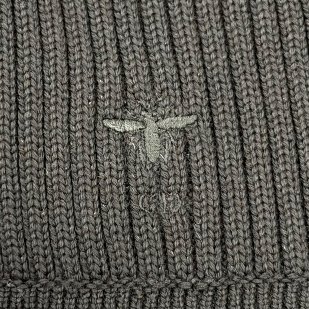 極美品☆Christian Dior クリスチャンディオール 324G03AM202 ウール コットン BEE刺繍 長袖 ニット カーディガン ブラック 36 正規品