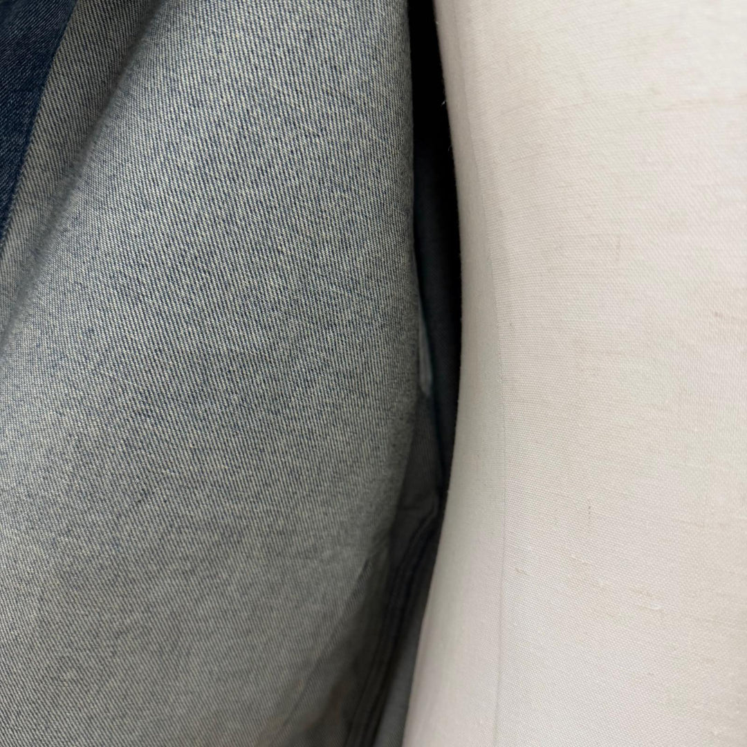 極美品▼ルイヴィトン 23AW MONOGRAM DENIM WORK S/S SHIRT モノグラムエンボス ロゴプレート 半袖 ウォッシュデニムジャケット L 正規品