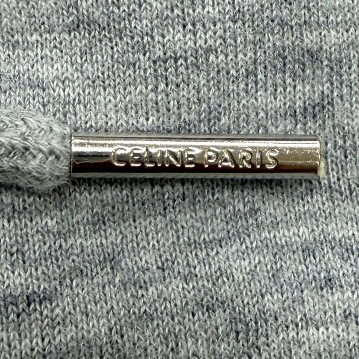 極美品★CELINE セリーヌ 2Y377450I コットン カシミヤ混 ルーズフィット トリオンフ刺繍入り パーカー グレー S フランス製 正規品