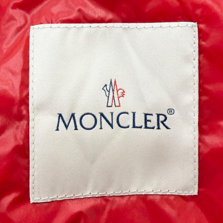 極美品□MONCLER モンクレール 41091413549953029 ACORUS GIUBBOTTO ロゴワッペン ライトダウンジャケット レッド 1 正規品 メンズ