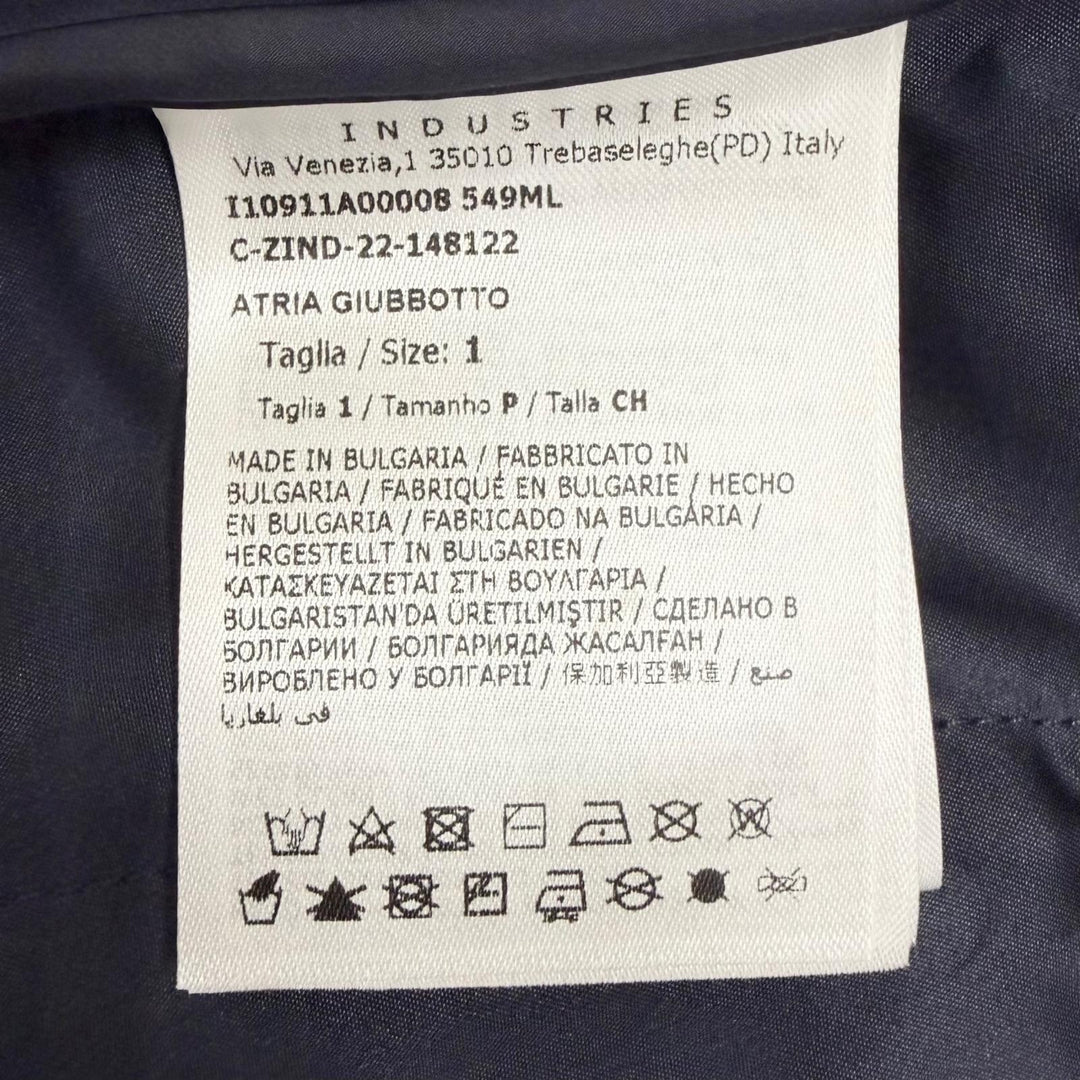 美品□MONCLER モンクレール I10911A00008 ATRIA GIUBBOTTO ロゴワッペン マウンテンパーカー ブルゾン ネイビー 1 ブルガリア製 正規品