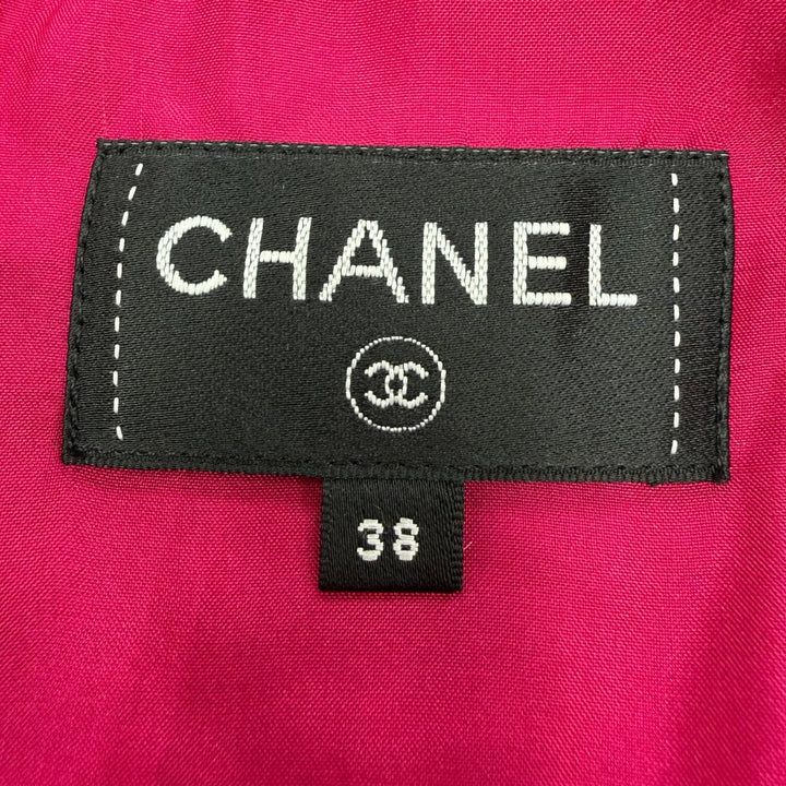 極美品☆CHANEL シャネル P73302V64898 ウール ココボタン ツイード 台形 ミニ スカート ピンク 38 フランス製 正規品 レディース
