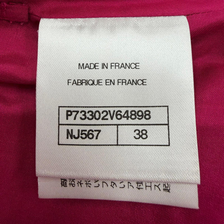 極美品☆CHANEL シャネル P73302V64898 ウール ココボタン ツイード 台形 ミニ スカート ピンク 38 フランス製 正規品 レディース