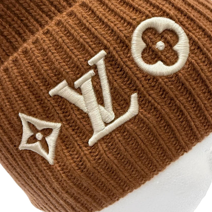 極美品□LOUIS VUITTON ルイヴィトン 2023年製 M78928 ビーニー・LV ヘッドライン ロゴエンブロイダリー ニットキャップ S 伊製 正規品