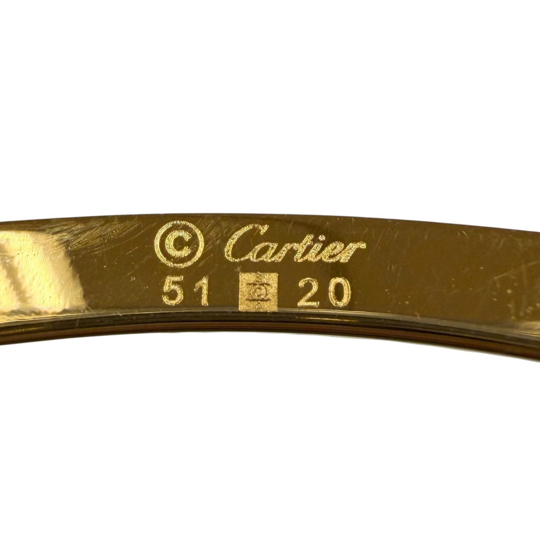 極美品▼Cartier カルティエ トリニティ ウッドテンプル オーバル メガネ 眼鏡 アイウェア ゴールド ブラウン 51□20 135 度入り メンズ