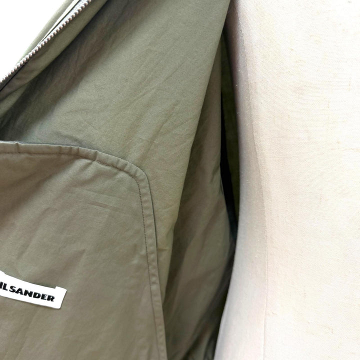 美品▼JIL SANDER ジルサンダー JSUO420139 コットン100% WZIPUP ブルゾン ボンバージャケット カーキ 50 イタリア製 正規品 メンズ