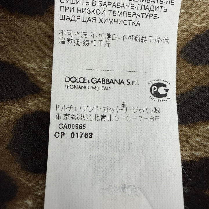 極美品☆DOLCE&amp;GABBANA ドルチェ＆ガッバーナ F4AOBT シルク レオパード柄 ロングスカート ベージュ ブラウン 38 伊製 正規品 レディース