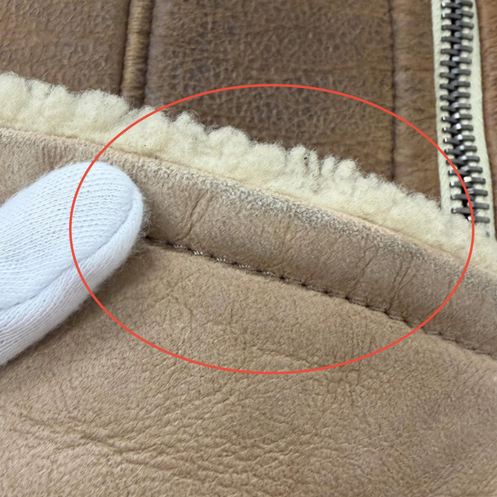 美品□DOLCE&amp;GABBANA ドルチェ＆ガッバーナ 黒タグ G9858L ラムスキン シープスキン ムートン フライトジャケット 50 イタリア製 正規品