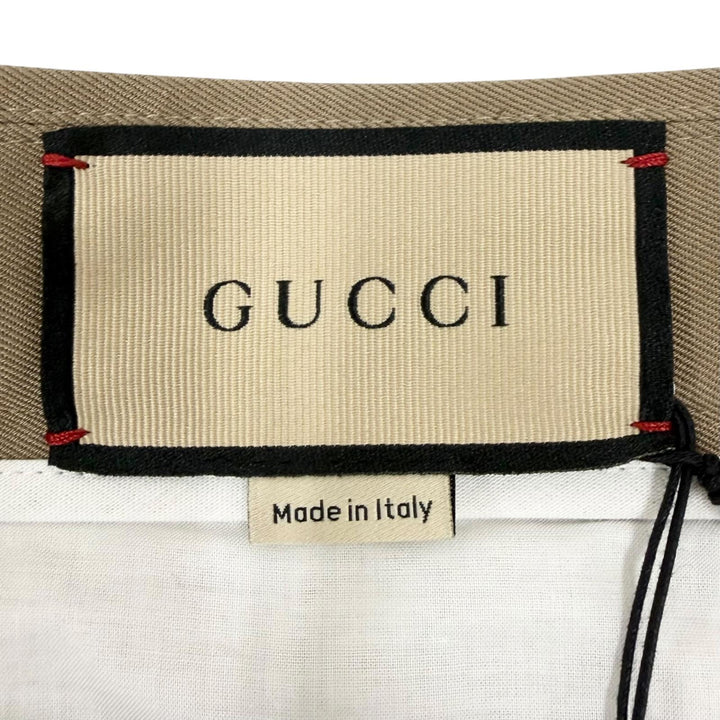 未使用品□GUCCI グッチ 863418 2025年製 コットン100％ サイドライン チノパン テーパードパンツ ベージュ 46 イタリア製 正規品 タグ付き