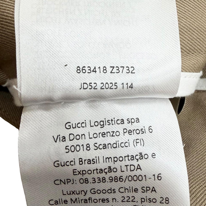 未使用品□GUCCI グッチ 863418 2025年製 コットン100％ サイドライン チノパン テーパードパンツ ベージュ 46 イタリア製 正規品 タグ付き