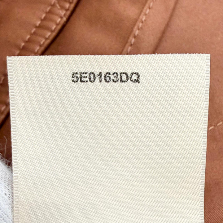 未使用品△HERMES エルメス 25SS 5E0163DQ コットン シルバー金具 セリエボタン ノーカラージャケット ブルゾン ブラウン 36 イタリア製