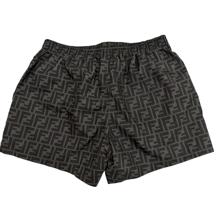 極美品▼FENDI フェンディ 2025年製 FXB077 FFロゴ総柄 水着 スイムパンツ ショートパンツ グレー 50 イタリア製 正規品 メンズ