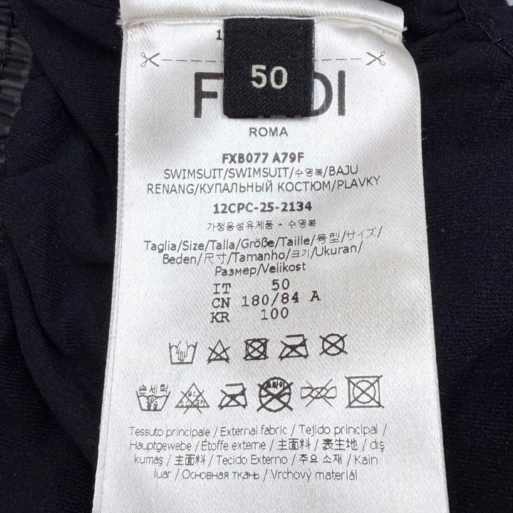 極美品▼FENDI フェンディ 2025年製 FXB077 FFロゴ総柄 水着 スイムパンツ ショートパンツ グレー 50 イタリア製 正規品 メンズ